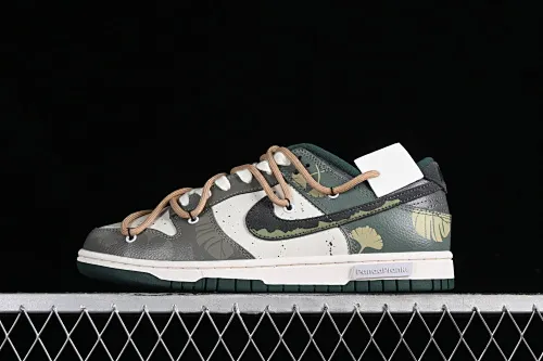 All Categories Nk SB Dunk Series Nk SB Dunk Low Low-top sneakers Nk Dunk Low Panda Prank Jungle Crossing-Lvye Fuyuan Rice brown green SB strap low-top casual sneakers FD0350-133